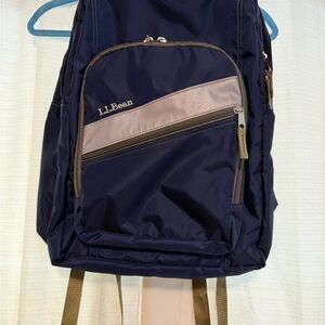 L.L. Bean Men's Backpack in Navy and Beige